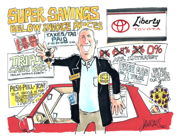 car salesman cartoon 1