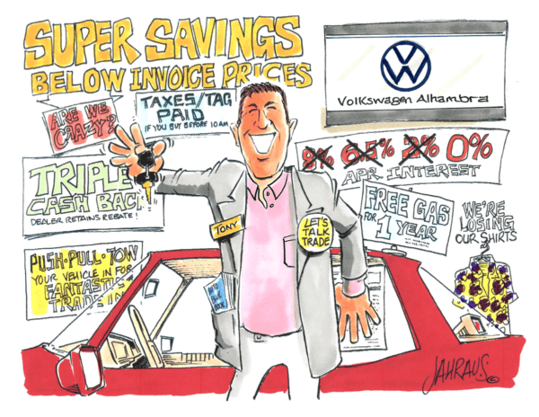 car salesman cartoon 2