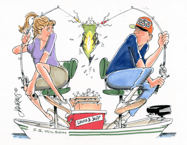 couple fishing cartoon 1