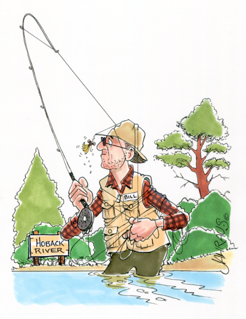 Fly Fisherman Cartoon | Funny Gift for Fly Fisherman