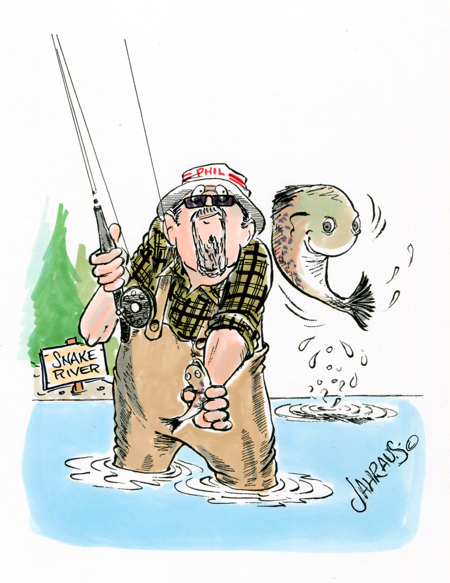 Fly Fishing Cartoon  Funny Gift for Fly Fishing