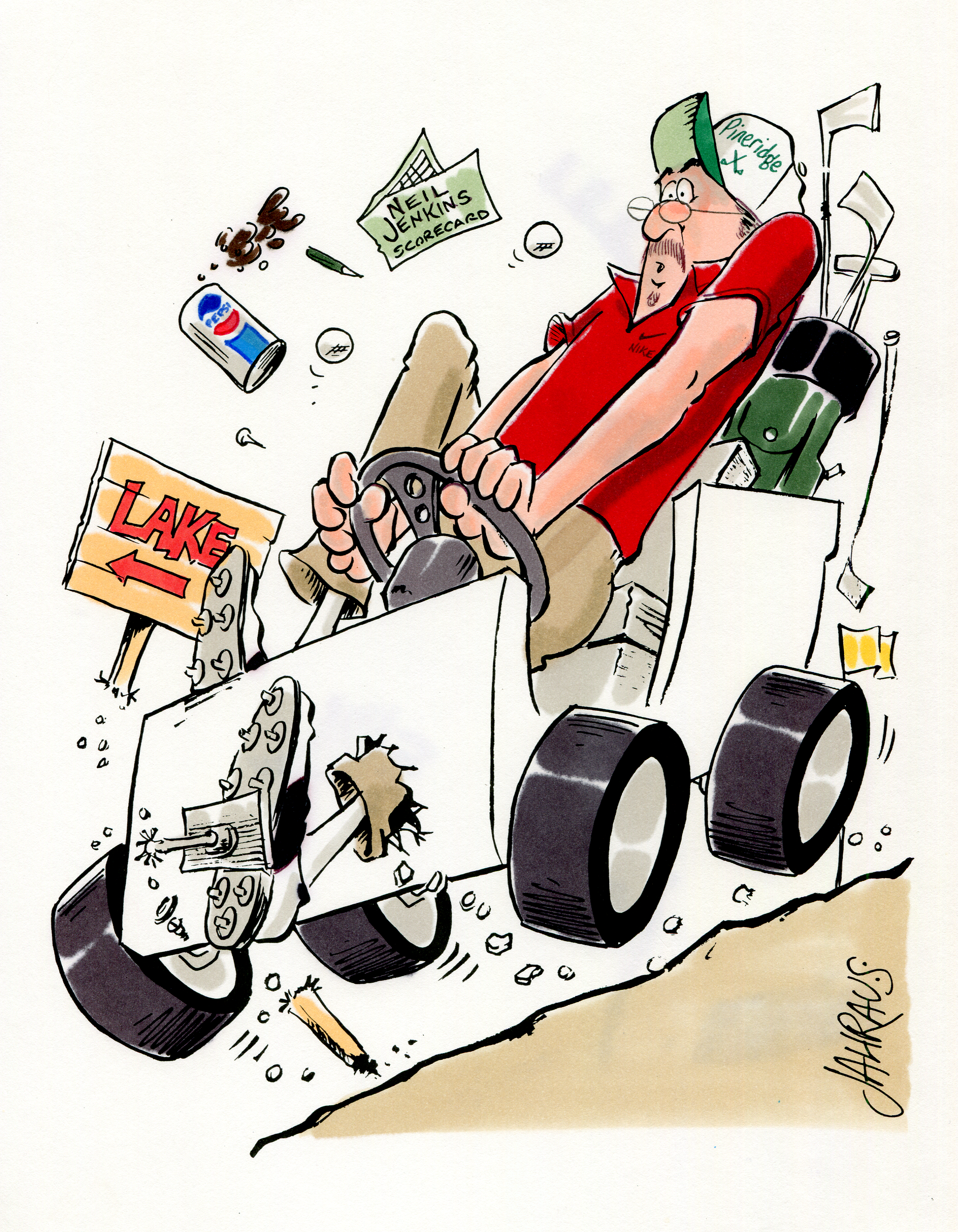 Golf Cart Driver Cartoon | Funny Gift for Golf Cart Driver
