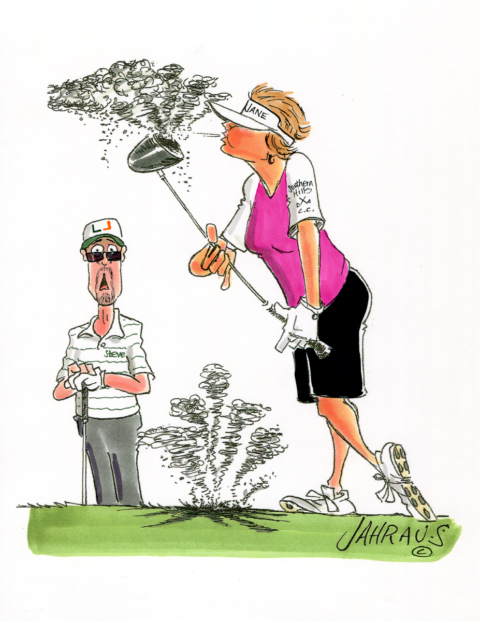 Couple Golfing Cartoon | Funny Gift for Couple Golfing