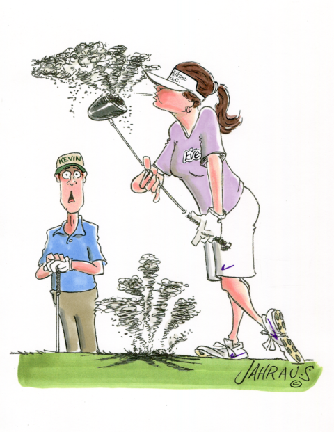 Couple Golfing Cartoon | Funny Gift for Couple Golfing