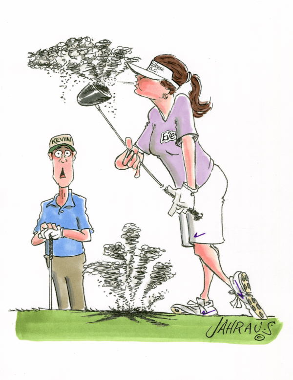 golf couple driver cartoon 2