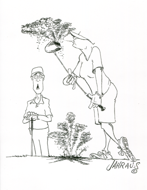 Couple Golfing Cartoon | Funny Gift for Couple Golfing