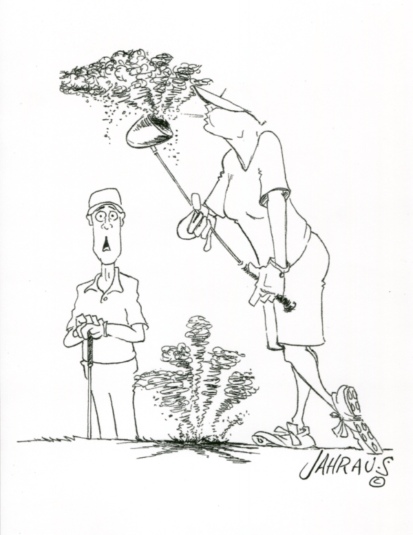 golf couple driver cartoon 3