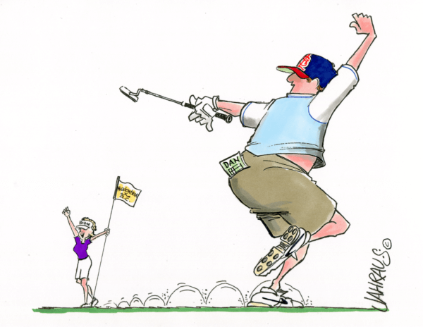 golf couple putt cartoon 1