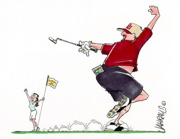 golf couple putt cartoon 2