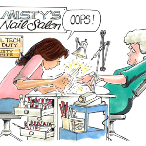 nail technician cartoon 1