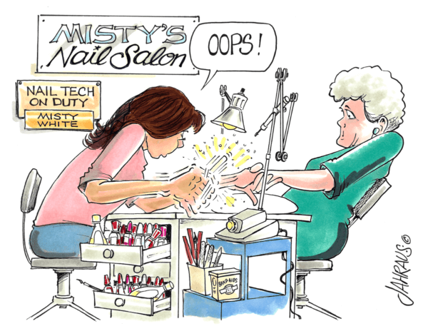 nail technician cartoon 1