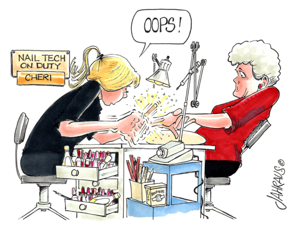 nail technician cartoon 2