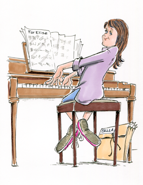 Piano Cartoon | Fun Gift for Piano Player