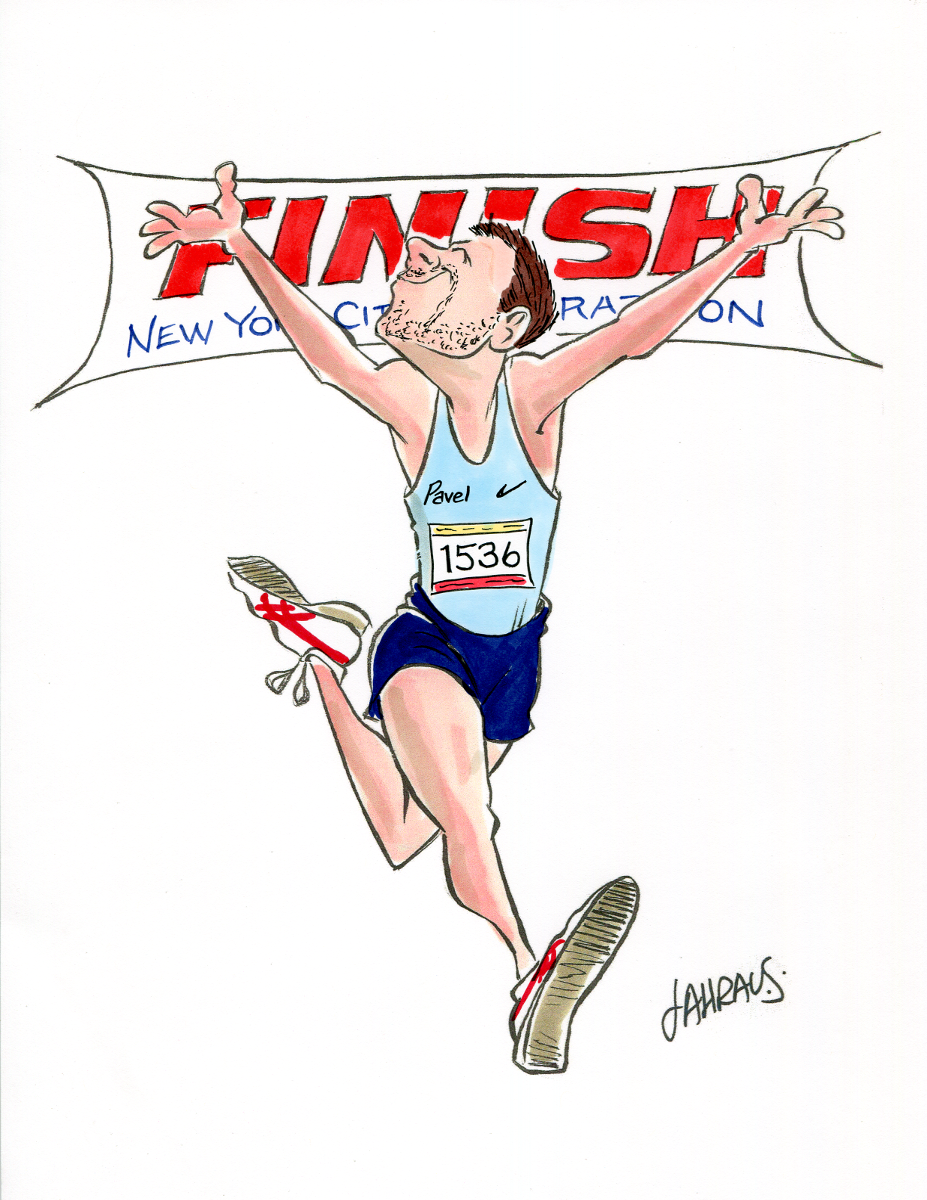 Finishing Runner Cartoon | Fun Gift for Finishing Runner