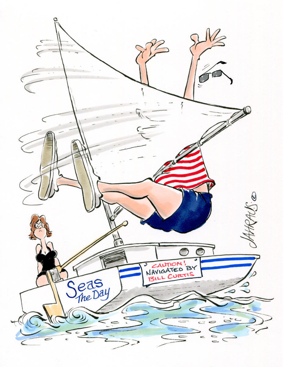 Sailing Cartoon Funny Gift for Sailing Couple