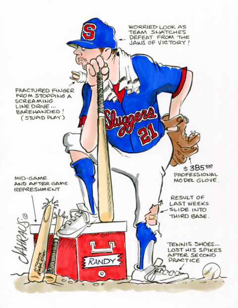 Adult Softball Cartoon | Funny Gift for Adult Softball Player