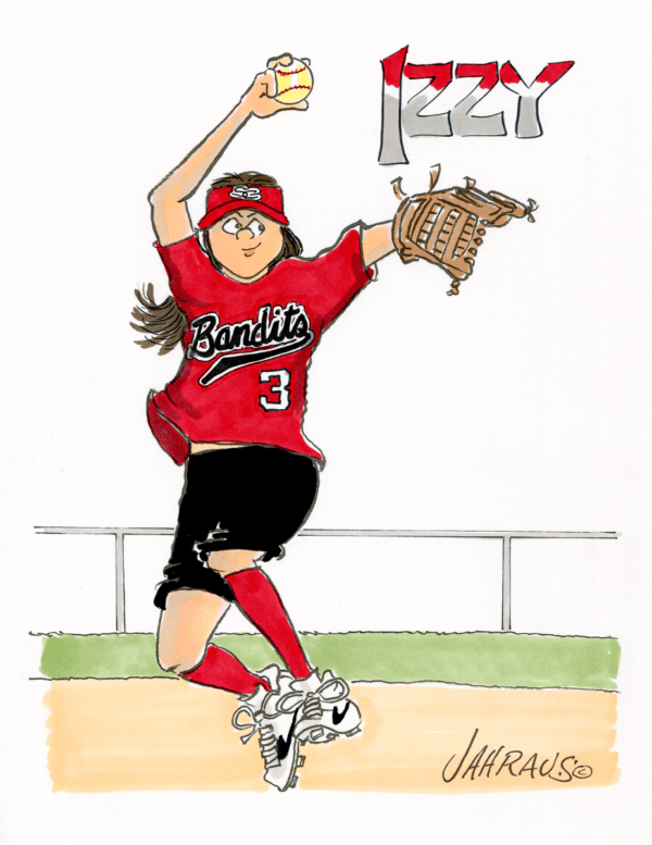 softball pitcher cartoon 1