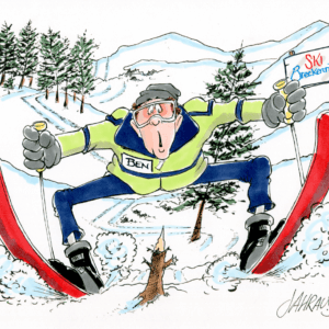 treeline skier cartoon 1