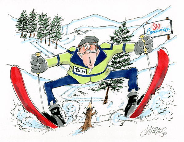 treeline skier cartoon 1