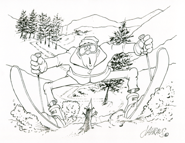 treeline skier cartoon 3