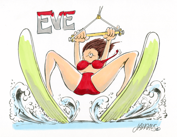 waterskiing cartoon 1